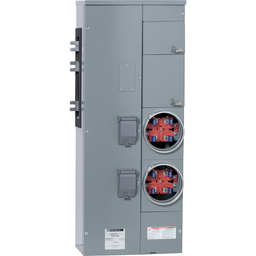 EZM112225X – Branch unit, EZ Meter-Pak, 225A, 2 x 4 jaw sockets, 120/240VAC, no bypass, ringed, 1200A Al/Cu busbar
