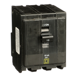 QO3155237 – Mini circuit breaker, QO, 15A, 3 pole, 120/240VAC, 10kA, plug in, ring