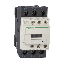 T02BN13B7 – NEMA Contactor, TeSys N, nonreversing, Size 0, 18A, 5HP at 460VAC, 3 pole, 3 phase, 24VAC 50/60Hz coil, open