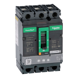 HDL36060U31X – Circuit breaker, PowerPacT H, 60A, 3 pole, 600VAC, 14kA, lugs, Micrologic 3.2, 80%