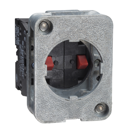 XACS411 – Contact block, Harmony XAC, single contact, spring return, front mounting, 40mm horizontal/30mmVertical fixing centres, 1NO