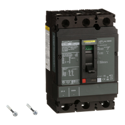 HJL36020 – Circuit breaker, PowerPacT H, 20A, 3 pole, 600VAC, 25kA, lugs, thermal magnetic, 80%