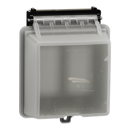 SQWS83121XX – Cover, X Series, weatherproof, 2 gangs, transparent, vertical mounted, matte finish