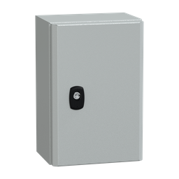 NSYS3D3215P – Wall mounted steel enclosure, PanelSeT S3D, plain door, with mounting plate, 300x200x150mm, IP66, IK10