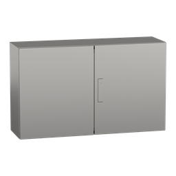 NSYS3X601030 – Wall mounted enclosure, PanelSeT S3X, stainless steel 304L, double plain door, 600x1000x300mm, IP55