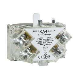 9001KA4 – Contact block, Harmony 9001K, Harmony 9001SK, silver alloy contacts, screw clamp terminal, 0…600V, early make, 1 NO