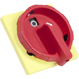 Square D KCG2YZ 90 x 90 mm Red/Yellow Front Plate and Rotary Handle