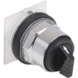 9001KS49B – Selector switch head, Harmony 9001K, metal, standard handle, black, 30mm, 3 positions,stay put