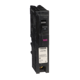 CHOM115PDF – Mini circuit breaker, Homeline, 15A, 1 pole, 120VAC, 10kA AIR, combo ARC/ground fault, plug on neutral, plug in, UL