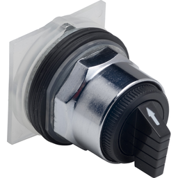 9001KS44B – Selector switch head, Harmony 9001K, metal, standard handle, black, 30mm, 3 positions, stay put