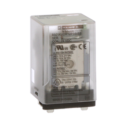 8501KUDR12P14V53 – Plug in relay, Type KU, blade, 0.5 HP at 240 VAC, 10A resistive at 120 VAC, 8 blade, DPDT, 2 NO, 2 NC, 24 VDC coil