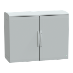 NSYPLAT7104G – Floor standing polyester enclosure, Thalassa PLA, plain door, ventilated canopy, 750x1000x420mm, IP44, IK10