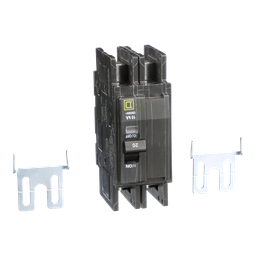 QOUR220B – Mini circuit breaker, QOU, 20A, 2 pole, 120/240 VAC, 10kA, field reversible lugs, bulk pack