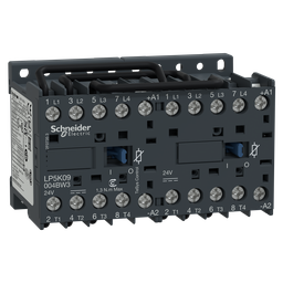 LP5K09004BW3 – Changeover contactor, TeSys K, 4P, AC-1, lt or eq to 440V 10A, 24VDC coil