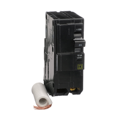 QO225EPD – Mini circuit breaker, QO, 25A, 2 pole, 120/240VAC, 10kA, plug in, 30mA grd fault B
