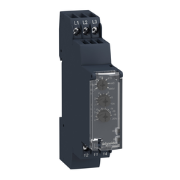 Square D RM17TA00 250 VAC/VDC 5 Amp 3-Phase 1NO 1NC Plastic 35 mm Din Rail Mount Multi-Functional Relay