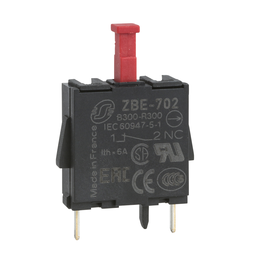 ZBE702 – Single contact block, Harmony XB4, silver alloy, pins for printed circuit board, 1NC