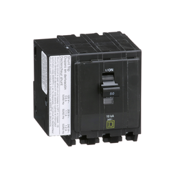 QO3501021 – Mini circuit breaker, QO, 50A, 3 pole, 120/240VAC, 10kA, plug in, AC shunt