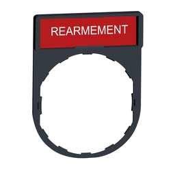 ZBY2123 – Legend holder, Harmony XB4, 30 x 40mm, plastic, 8 x 27mm legend, white marked REARMEMENT