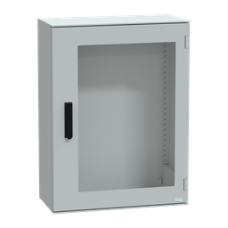 NSYPLM86TVG – Wall mounted polyester enclosure, Thalassa PLM, glazed door, with handle, 847x636x300mm, IP66, IK08, RAL 7035