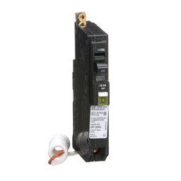 QOB120CAFI – Mini circuit breaker, QO, 20A, 1 pole, 120VAC, 10kA, bolt on, combo ARC fault, pigtail