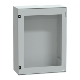NSYPLM86TG – Wall mounted polyester enclosure, Thalassa PLM, glazed door, 847x636x300mm, IP66, IK08, RAL 7035