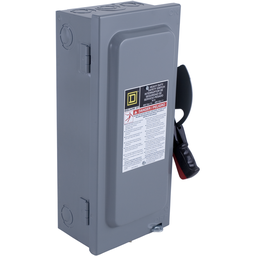HU463 – Safety switch, heavy duty, non fusible, 100A, 4 pole, 75HP, 600V AC/DC, NEMA1