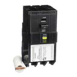 QO320GFI – Mini circuit breaker, QO, 20A, 3 pole, 208Y/120VAC, 10kA, plug in, 6mA grd fault A, pigtail