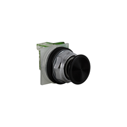 9001KR4BH13 – Push-button, Harmony 9001K, metal, snap-in plastic mushroom 35mm, black, 30mm, spring return, 1 C/O