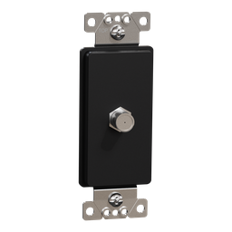 SQR87C01BK – TV socket, X Series, CATV, F connector, 1 gang, black, matte finish