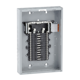 QO124L125PG – Load center, QO, 1 phase, 24 spaces, 34 circuits, 125A convertible main lugs, PoN, NEMA1, gnd bar
