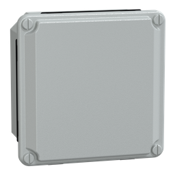 NSYDBN1010 – Metal industrial box – low plain cover – H105xW105xD49 – IP55 – grey RAL 7035