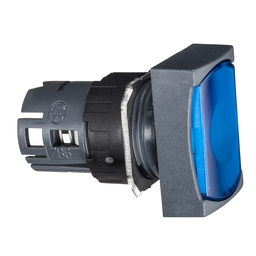 ZB6DW6 – Head for illuminated push button, Harmony XB6, blue rectangular flush, 16mm, integral LED, spring return, 12…24V, unmarked