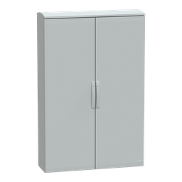 NSYPLAT15103G – Floor standing polyester enclosure, Thalassa PLA, plain door, ventilated canopy, 1500x1000x320mm, IP44, IK10