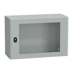 NSYS3D4625T – Wall mounted steel enclosure, PanelSeT S3D, transparent door, without mounting plate, 400x600x250mm, IP66, IK08