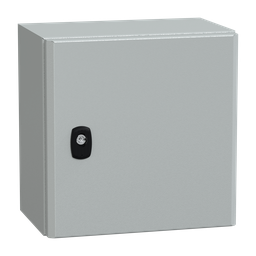 NSYS3D3320P – Wall mounted steel enclosure, PanelSeT S3D, plain door, with mounting plate, 300x300x200mm, IP66, IK10