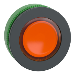 ZB5FW353 – Head for illuminated push button, Harmony XB5, antimicrobial, plastic, orange, 30mm, universal LED, plain lens