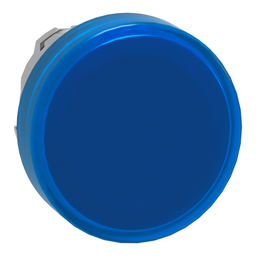 ZB4BV063 – Head for pilot light, Harmony XB4, metal, blue, 22mm, universal LED, plain lens