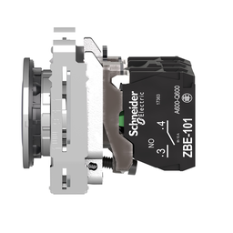 XB4FW36G5 – Illuminated push button, Harmony XB4, metal, blue flush mounted, 30mm, universal LED, plain lens, 1NO   1NC, 120V AC