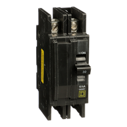 QOUQ230 – Mini circuit breaker, QOU, 30A, 2 pole, 120/240 VAC, 10kA, four point quick connect terminals