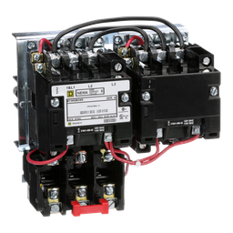 8736SBO4V02S – NEMA starter, Type S, reversing, horizontal, Size 0, 18A, 5HP at 575VAC, 5kA SSCR, 3 phase, 3 pole, melting alloy overload, 120VAC coil, open