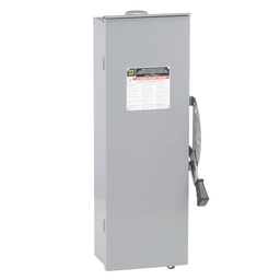 DTU223RB – Safety switch, double throw, non fusible, 100A, 240VAC, 250VDC, 2 pole, 20HP, NEMA 3R, bolt on provision