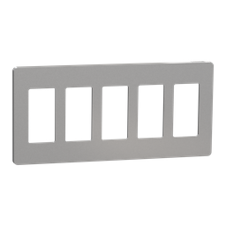 SQWP141005GY – Cover frame, X Series, 5 gangs screwless, gray, matte finish