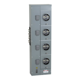 EZML314225 – Branch unit, EZ Meter-Pak, 225A, 4 x 5 jaw sockets, 208Y/120VAC, lever bypass, ringless, 1200A Al/Cu busbar