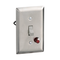 2510FS1P – Manual Starter, fractional horsepower, 16A, 1 pole, 1 HP at 277 VAC, toggle operated, red indicator, stainless flush