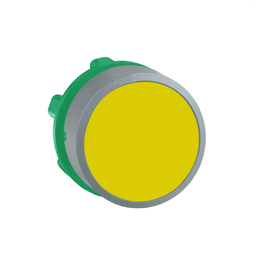 ZB5AA5C0 – Push button head, Harmony XB5, plastic, flush, yellow, 22mm, spring return, unmarked, grey bezel