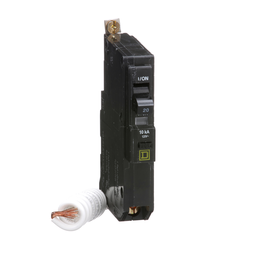 QOB120EPD – Mini circuit breaker, QO, 20A, 1 pole, 120VAC, 10kA, bolt on, 30mA grd fault B