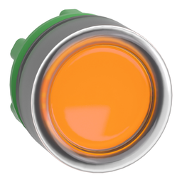 ZB5AW553 – Head for illuminated push button, Harmony XB5, orange flush, 22mm, universal LED, spring return, clear boot, unmarked