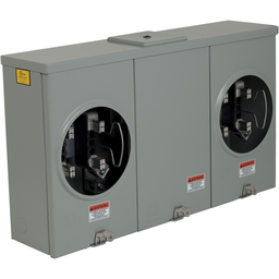 1006737B – Meter socket, ringless, 2 gang, 1 phase, 3 wire, 200A, 4 jaws, 600VAC max, no bypass, no jaw release