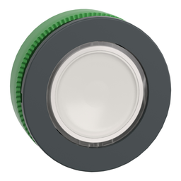 ZB5FW313 – Head for illuminated push button, Harmony XB5, antimicrobial, plastic, white, 30mm, universal LED, plain lens